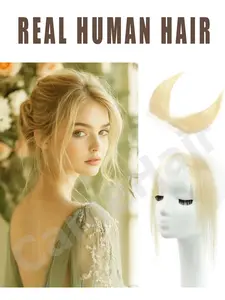 Human Hair Clip In Dark Brown Bangs for Women Soft Layered Fake Bangs with Feathered Fringe Easy Clip-On Design for Daily Wear brown jet black natural balck for Halloween Christmas party