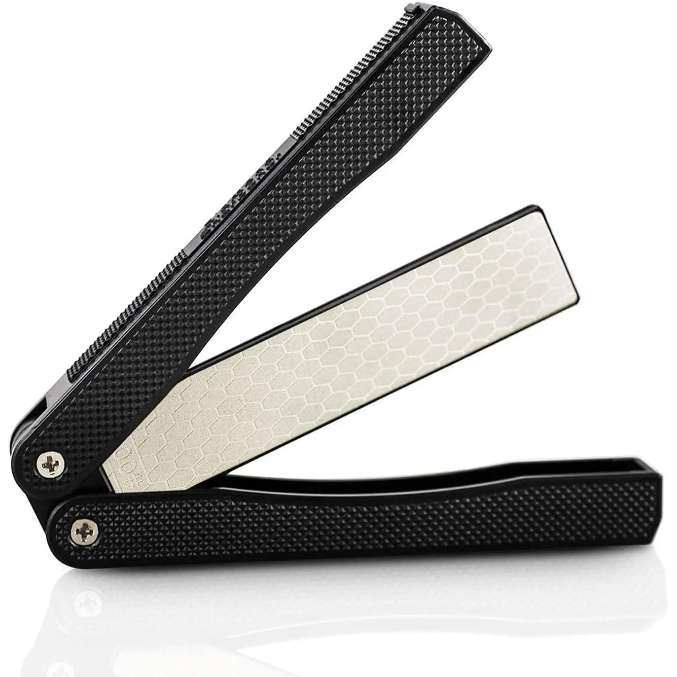 5" Diamond Pocket Sharpener - Folding, 400/600 Grit Double Sided, Tactical EDC Utility Multitools & Accessories for Knife, Garden Tools Sharpening