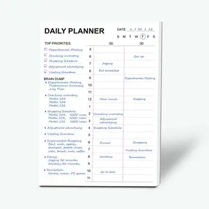 Notepad - Daily  with Priorities, Hourly Scheduler and Notes - Daily Planner Notepad for Work, Study, Appointments, 60  Off Sheets Planning Pad, 7x10 Inch