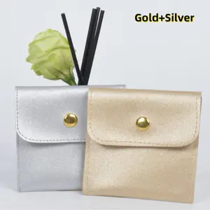 Artificial Leather Jewelry Bags, Multiple Colors Snap Button Pouches, Perfect Storage Solution for Rings, Necklaces, Earrings