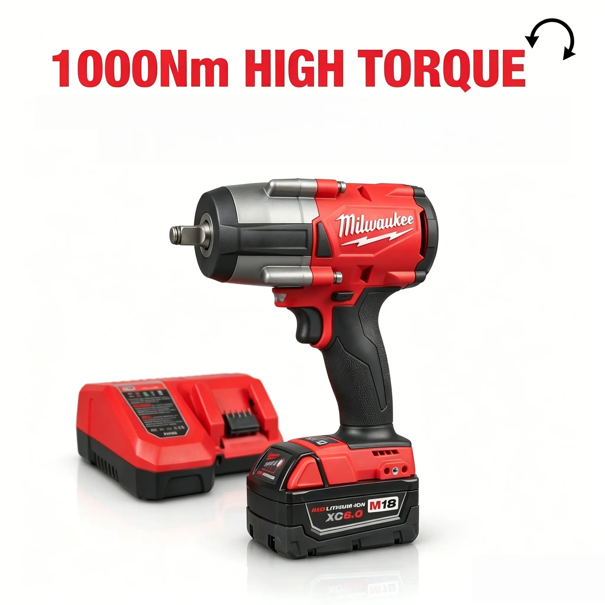 Milwaukee 1000Nm High Torque Brushless Impact Wrench with Brushless Impact Drill - Sturdy Design, Stable Output, Durability for Automotive Repair, Construction Tasks, Extended Service Life