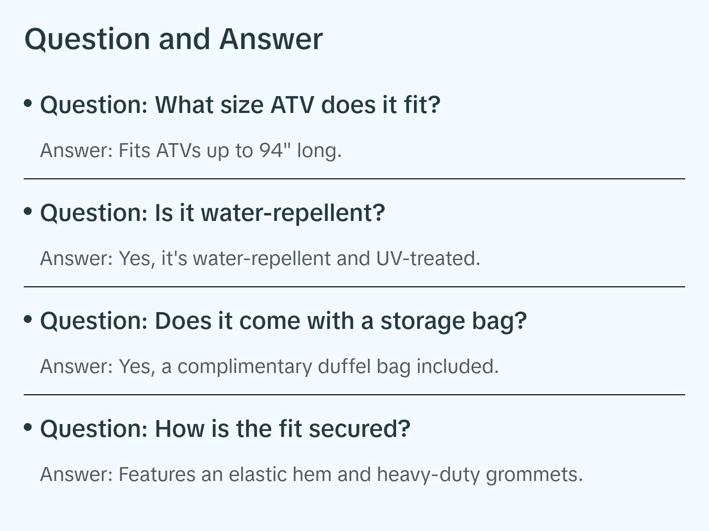 ATV Cover XXL 100"L x 47"/36"W x 48"H