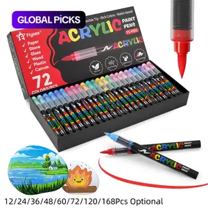 Acrylic Paint Pens for Wood, Stone, Canvas, Glass, Fabric, Egg, Rock Painting & DIY Crafts, Art Craft Supplies, Art Materials, Artist Supplies, Automatic Ink Control Paint Markers #GLOBAL PICKS