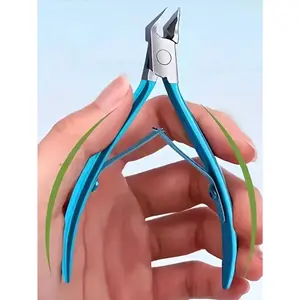 1Pc Precision  Groove Trimming & Painless Ingrown Access: Professional Angled Clippers For Diabetics With Premium Stainless Steel Blades, Ergonomic Double-Spring For Thick/ Hard Nails & Smooth, Split-Free Home Pedicure (Blue)
