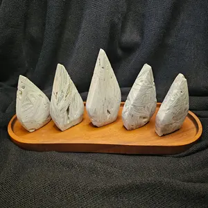 White Mexican Crazy Lace Agate Teardrop Carvings