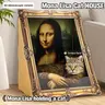 VAGASCAPE Mona Lisa Cardboard Cat Scratcher Bed 2026 - Arm Front Panel, Eco-Friendly Sustainable Card Pad, 50lb Capacity, Easy-to-Assemble, Box-Cut Refill Compatible, Repurpose Box Cut Design - Artistic Pet Furniture for Cats