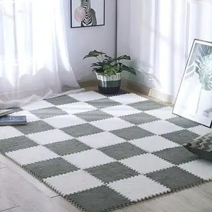 1pc, Fluffy Puzzle Floor Mat Rug, Flooring Tiles Soft Climbing Area Rugs, Patchwork Carpet, Anti-Drop Bedside Mat, DIY Rugs, Square Patchwork Grounding Mat, Bedside Carpet, Pile Rug, Large Area, Living Room Bedroom Decor