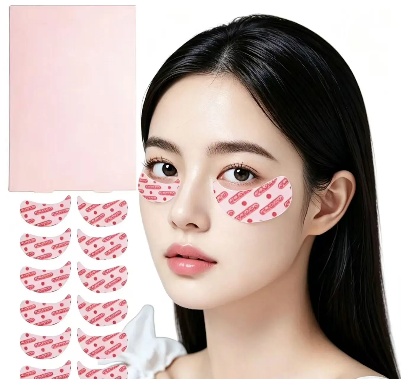 Pink Design Eye Patches, 12-Pair Pack, Dark Circle & Puffiness Relief, Daily Use Skincare Eye Treatment for Enhanced Skin Health