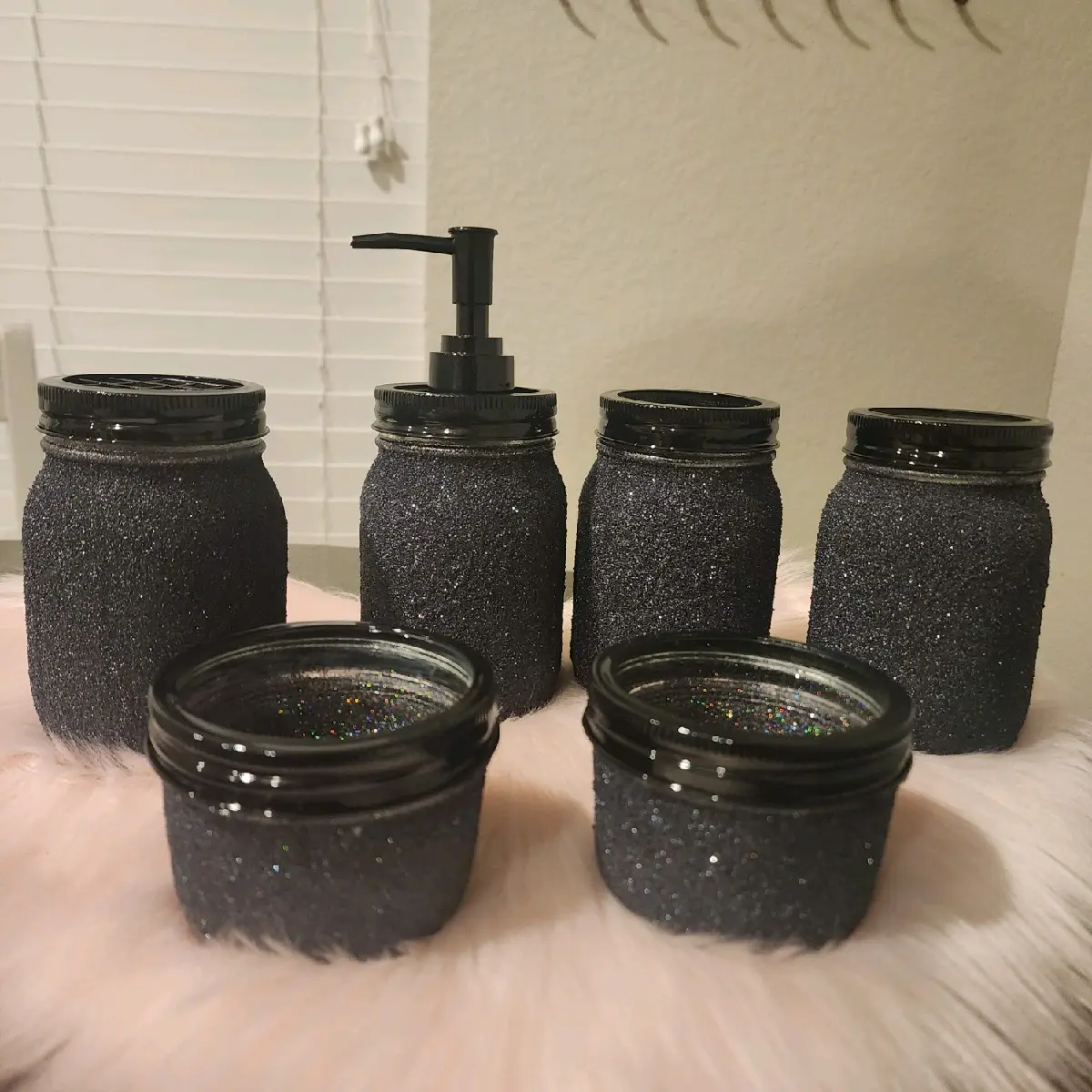 6 Piece Glitter Jar Color Decor | Glitter Decor | Decorhara | Honedecor