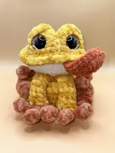 Hand Crocheted Orange and Yellow Frog