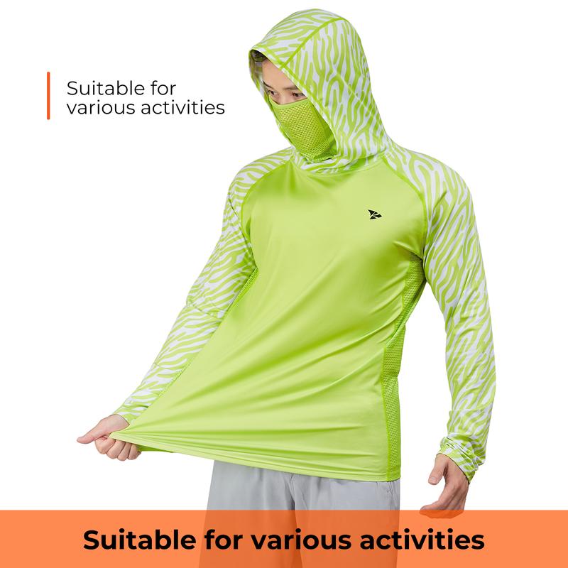 RODEEL 915 Sun Hoodie Shirts w/ Mask Neck Gaiter Men UPF 50+ UV Protection Long Sleeve Lightweight Quick Dry Moisture Wicking Breathable Cooling Activewear for Outdoor Sport Gym Fishing Roofing Landscaping Construction Gardening, Holiday Gift RODEEL 915 Sun Hoodie Shirts w/ Mask Neck Gaiter Men UPF 50+ UV Protection Long Sleeve Lightweight Quick Dry Moisture Wicking Breathable Cooling Activewear for Outdoor Sport Gym Fishing Roofing Landscaping Construction Gardening, Holiday Gift