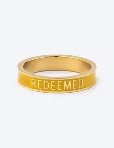 Yellow Enamel Redeemed Ring