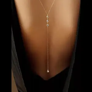Women's elegant back necklace, exquisite and fashionable back chain, unique body jewelry for party and daily clothing decoration, birthday gifts