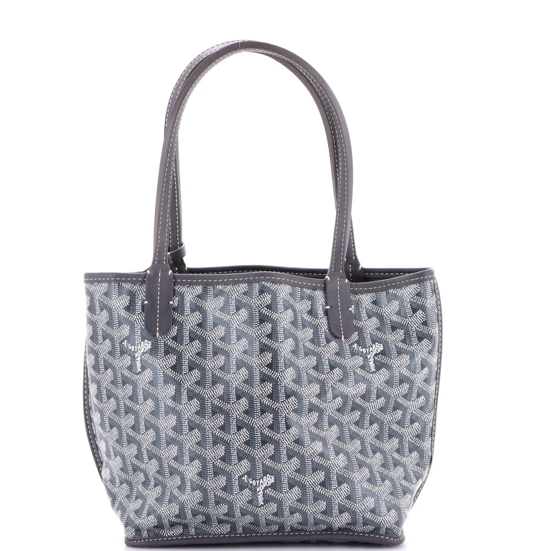 Pre-owned Goyard Canvas Coated Top Handle Bags Anjou Reversible Tote Coated Canvas Mini by Rebag