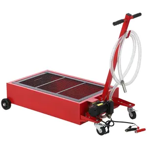 20 Gallon Low Profile Oil Drain Pan with 12V Electric Pump – Heavy-Duty Rolling Oil Disposal Cart for Cars, Trucks, SUVs, RVs – Collapsible Handle, 8ft Hose, Swivel Casters, Rust-Resistant Steel – Easy Oil Change
