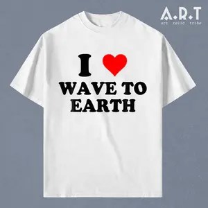 100% Cotton I Love Wave To Earth I Heart Wave To Earth - Red Heart T-Shirt