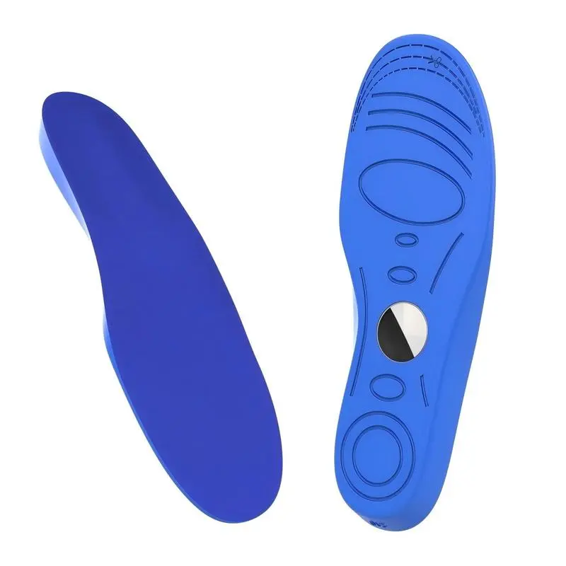 Edvbela Cut-to-Fit Footwear Insoles with Hidden AirTag Holder, PU Leather-Synthetic All-Season Comfort Inserts for Adults (All Ages, Elderly), Blue, 135-275mm, Edvbela Insoles