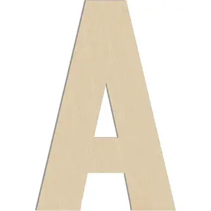 17 Inch Large Wooden Letter A, 1/4 in Thick Big Wood Letter for Wall Decor Crafts