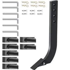 VEVOR Box Blade Shank, 18'' Scarifier Shank, 4 Holes Box Scraper Shank, Ripper Shank with Removable Tapered Teeth and Pins, Adjustable Shanks Assembly for Replacement, Digging, Plowing, 6PCS