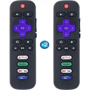 2 - Pack Replacement Remote Control for Roku - TV, Compatible with Roku Smart TV, Infrared Remotes for TCL/Hisense/Sharp/Philips/Onn/Element/Insignia Roku-TV (Not for Stick and Box or Speaker)-USA