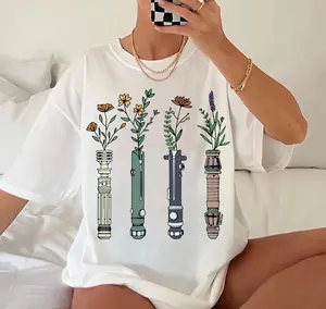 Floral Lightsaber Star W Shirt, DisneyWorld Women's Star W Tee, Flowers Lightsaber Tee, Darth Vader Shirt, Galaxy's Edge Trip