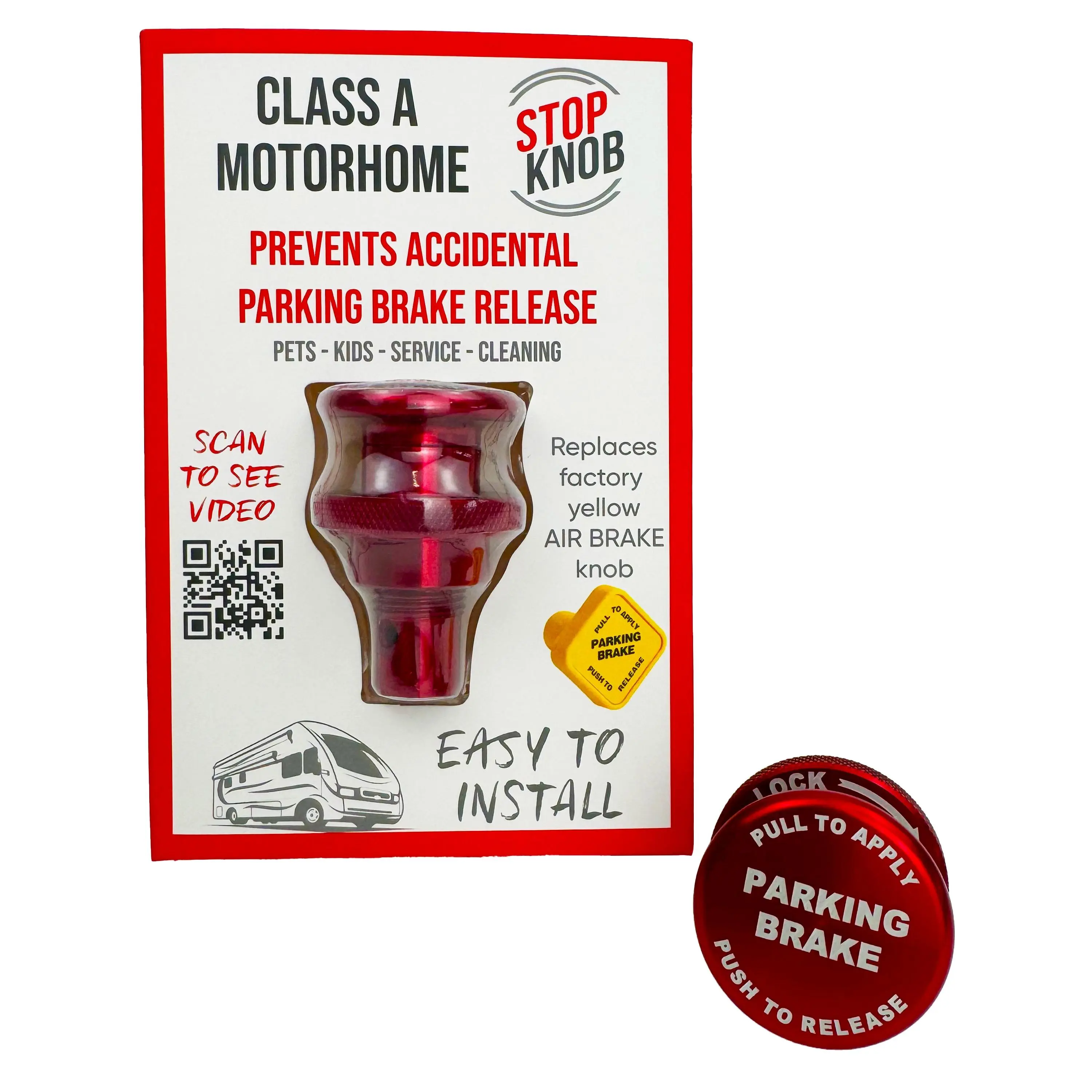 Safety Air Brake Locking Feature for Class A Motorhomes & More? Replaces your yellow original manufacture Air Brake Knob