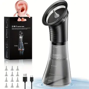 [NEW] Electric Ear Wax Removal System Pro - 3-Speed Hydraulic Ear Cleaner Kit with Water Temp Sensor & Visual Waste Tank | Rechargeable USB, Dry/ Dirty Storage, Nozzle Belt, Medical-Grade Home Care