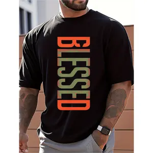 Blessed Black Fashionable Trendy Cotton T-Shirt