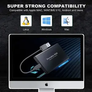4TB Portable External SSD with USB 3.2, High-Speed Quiet Data Storage Drive for PC/Mac, Ideal Gift for Computer Users