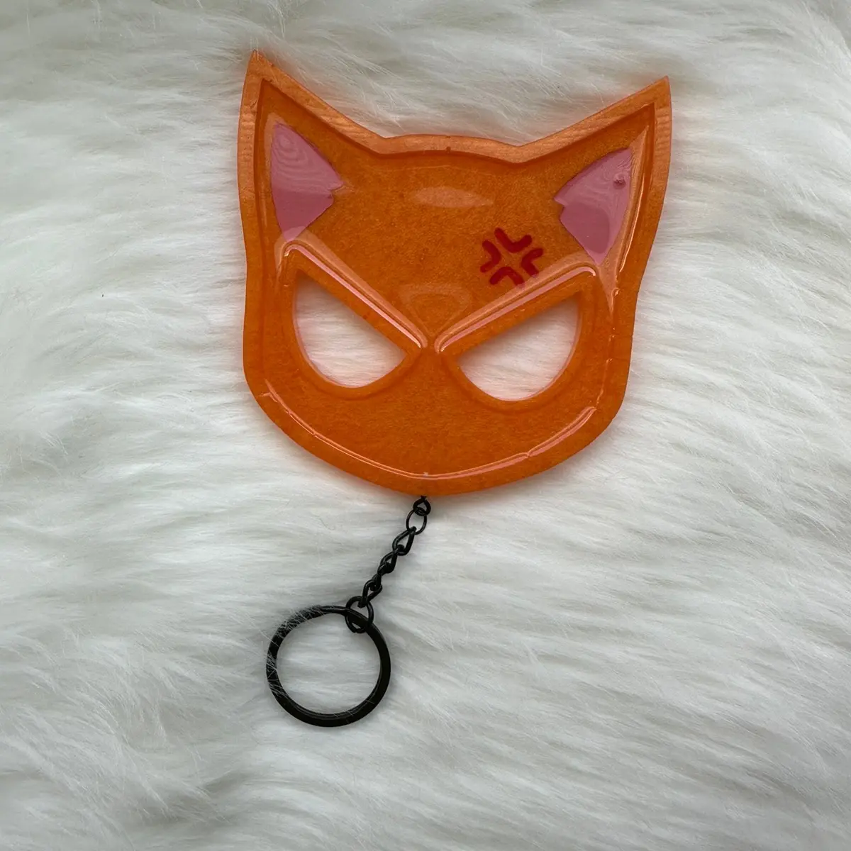 Angry Orange Zodiac Cat Spirit Keychain