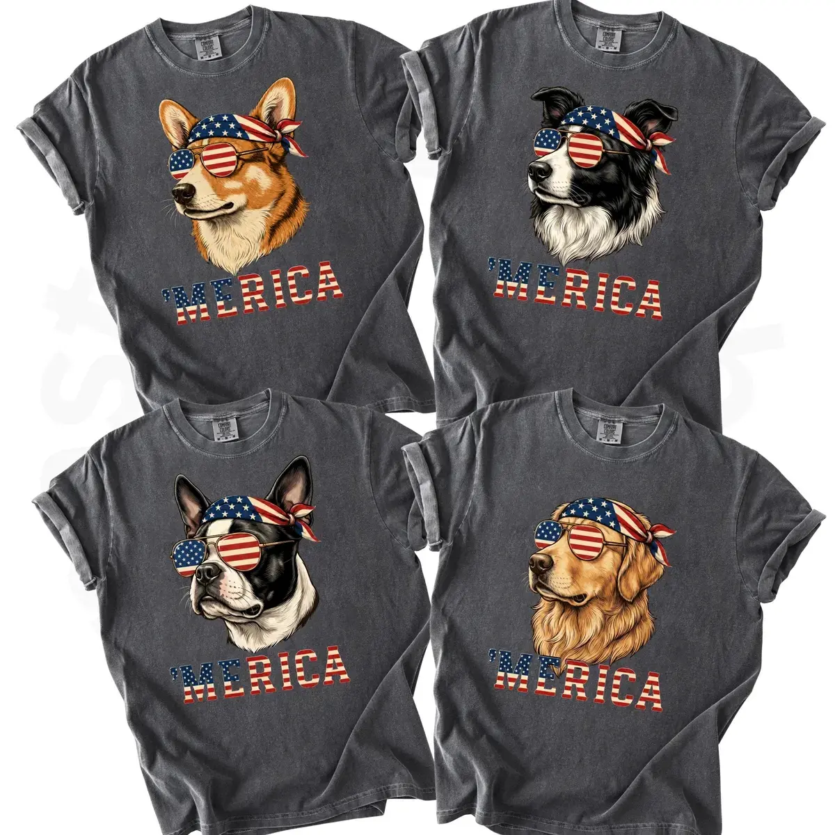 Comfort Colors 50+ Dog Funny 4th of July Shirt, Merica Golden Retriever Australian Shepherd Black Labrador Tee, Patriotic Dog Lover Gift, Maltese Puppy Graphic T-Shirt – DPCLICK
