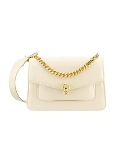 Pre-owned Bvlgari Serpenti Forever Series Medium “Milkshake” White Snake Head Bag