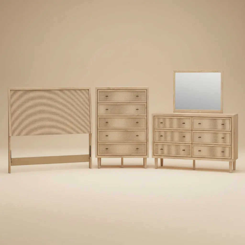 Cielden Queen Panel Headboard, Dresser, Mirror and Chest