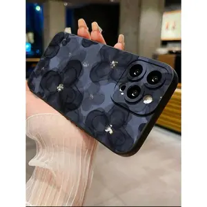 Blue Floral Painted Thick Shockproof Cell Phone Case Suitable For IPhone17/16 Pro Max/15 Pro Max/14 Pro Max/13 Pro Max/12 Pro Max