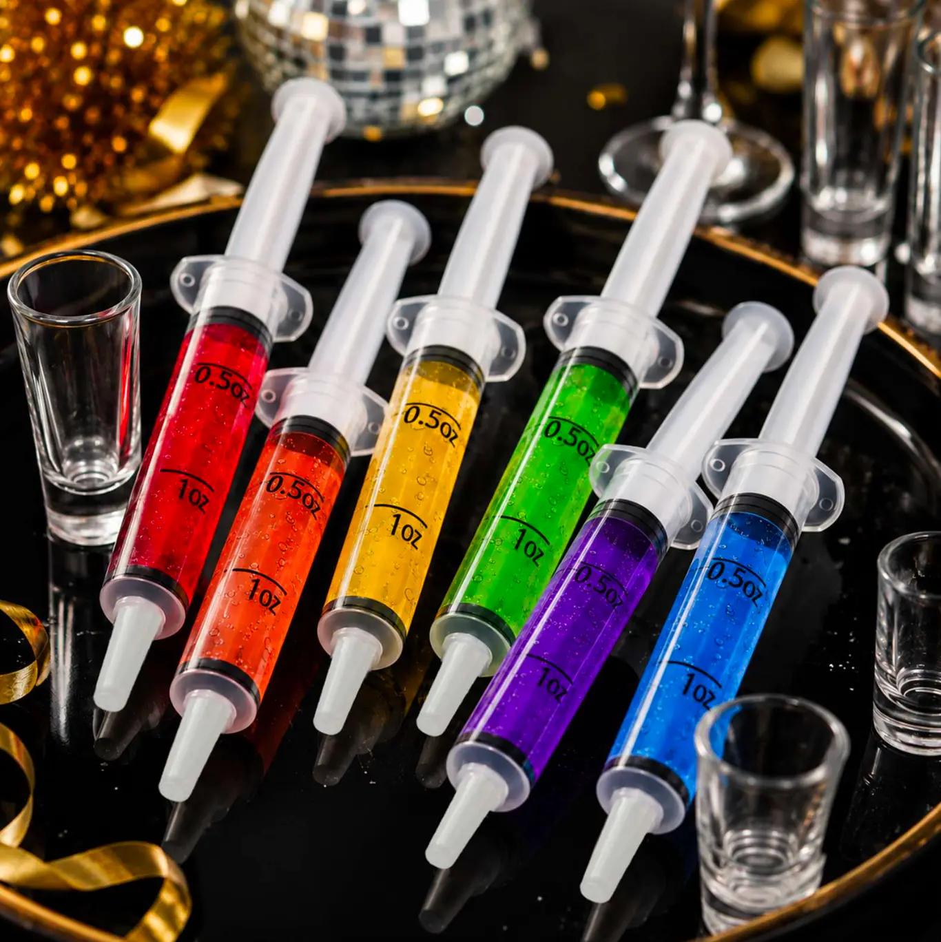Disposable Jello Shot Syringes - Leak-Proof - 1.5 oz, 2 oz - Festive Party Supplies Tableware Cups