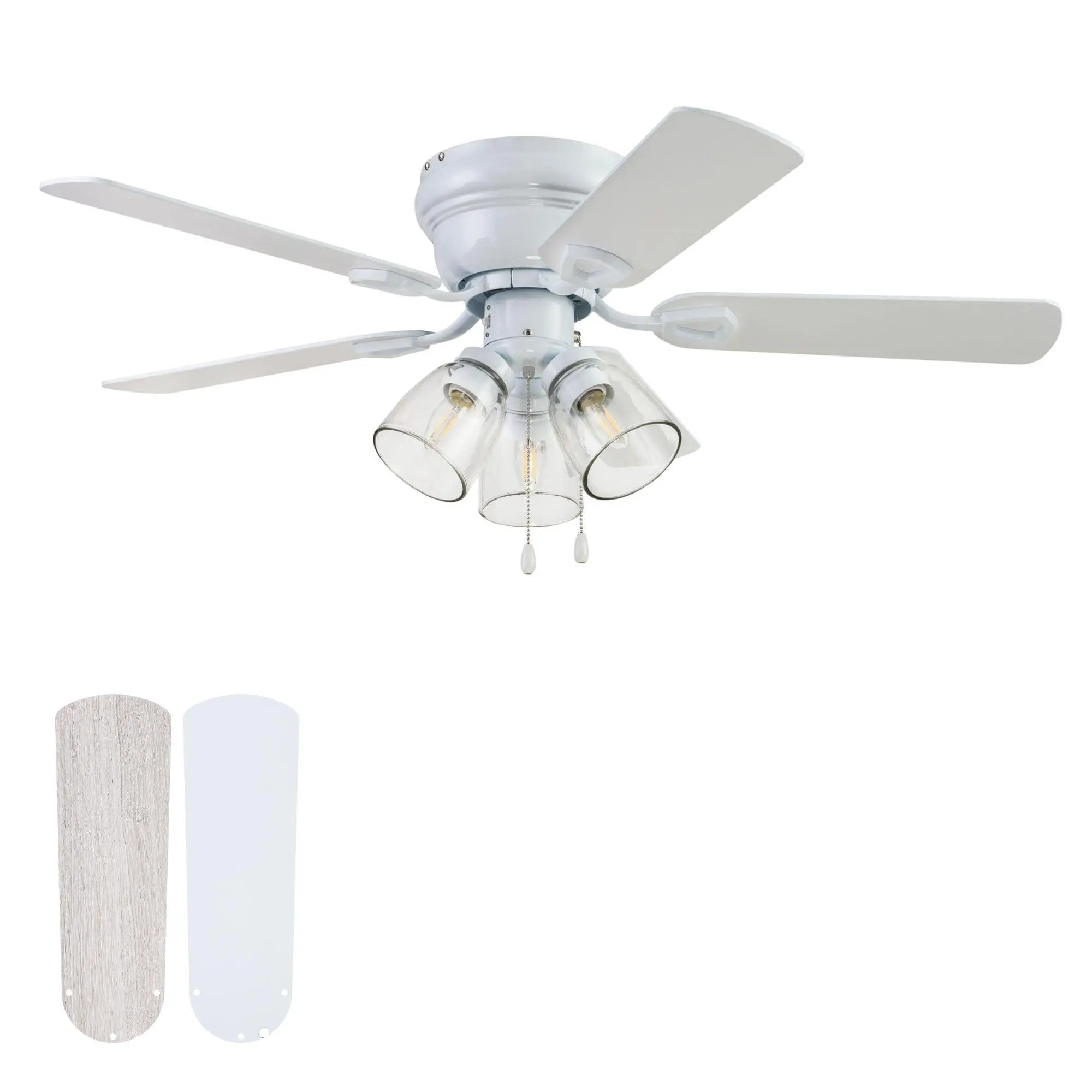 Portage Bay Renton Ceiling Fan with 5 Reversible Blades & Motor, 42", White