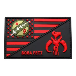 USA Flag Mythosaur Skull Patch (PVC Rubber-3.0 X 2.0-MTB6)