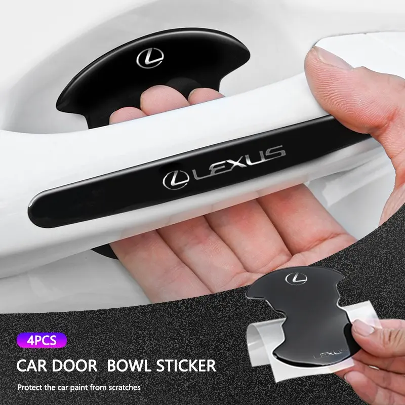Car Door Handle Bowl Protective Stickers Anti-collision Decal For Lexus GX460 Ct200h IS250 ES 220D IS200 Fsport GS GX IS LS LX NX RX UX CT Car Accessories Car Decals Automotive Decals