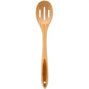 Slotted Cooking Spoon, 12.5" Large  Serving Spoons for Mixing Stirring draining,  Slotted Spoon for Nonstick Kitchen Utensils Tableware Wooden Scoop Spoon.