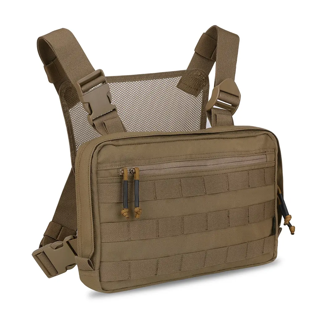 KRYDEX Tactical Concealed MOLLE Recon Chest Rig - Multi-Purpose Outdoor EDC Tool Pouch, Combat Gear for Sports Activities
