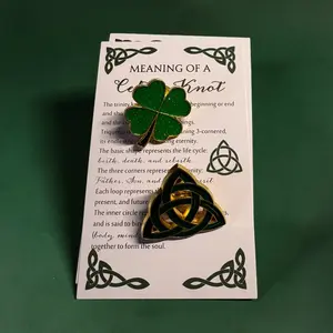 Enamel Lapel Pins with an Irish Theme. Choose from a Shamrock Lapel Pin or a Celtic Knot