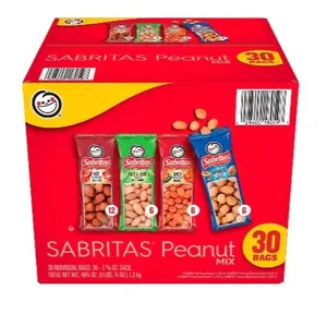 Variety Pack Peanuts 30 pk. - 30 Individual Bags 1 1/2 oz Each Total Net 40 oz 1.3 kg
