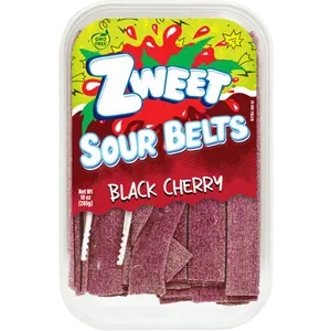 Sour Black Cherry Belts Candy | Zweet | 10 oz