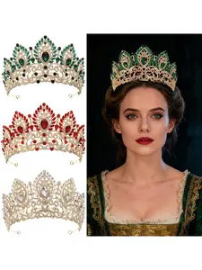 European and American style luxury alloy crystal large crown, grand and gorgeous wedding bride headwear, runway beauty pageant award crown