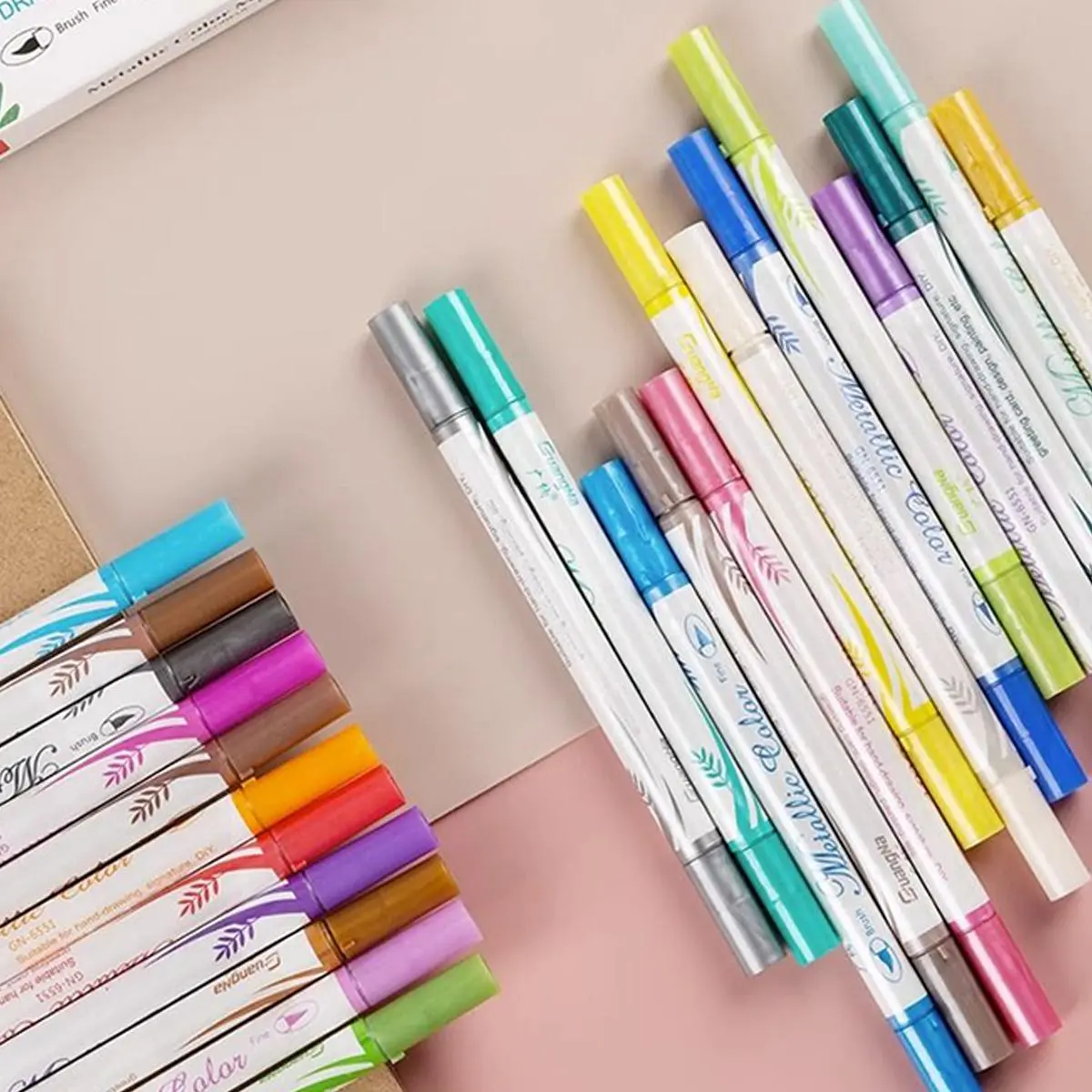 Watercolor Marker Pen Set, 12/24pcs/set Watercolor Marker Pen, Art Marker Pen, Stationery Supplies for Home School Office