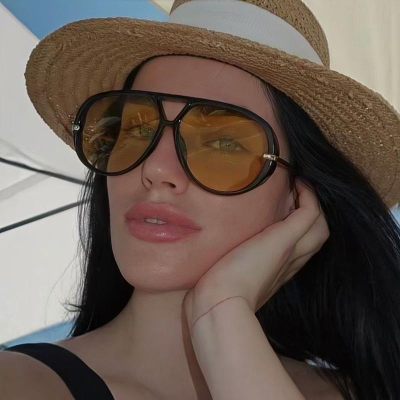 〖Summer Turn Up〗1 PCS New Fashionable Women's Glasses Unique Frame Design Stylish Dual Bridge Eyewear Tinted Lens Sunglasses