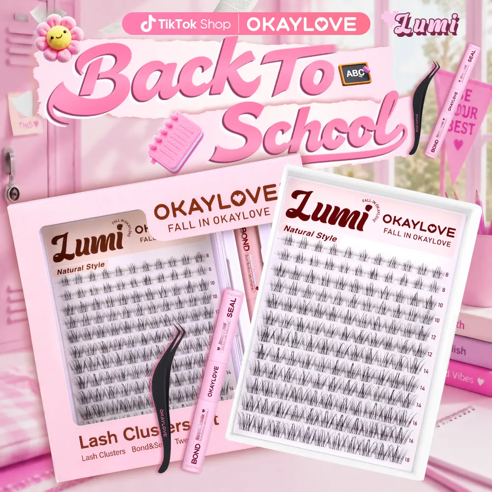OKAYLOVE  Lumi  Lash Clusters Kit | Natural Babe Lash Look| Wispy Lash Extension Kit for DIY Eyelash at Home for Natural Makeup Girl Gifts #backtoschool #sohochic