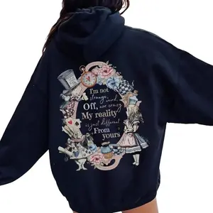 Vintage Alice Alice in Wonderland Hoodie Book Hoodie Bookish Things Alice in Wonderland Literary SweatShirt Reading Shirt Light Academia, Unisex For Men For Women