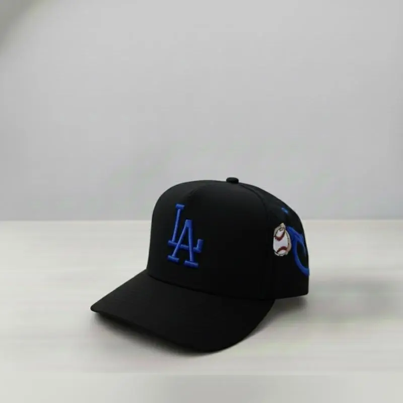 Blue Anime-Inspired Embroidered LA Snapback Hat, Custom Streetwear Baseball Cap