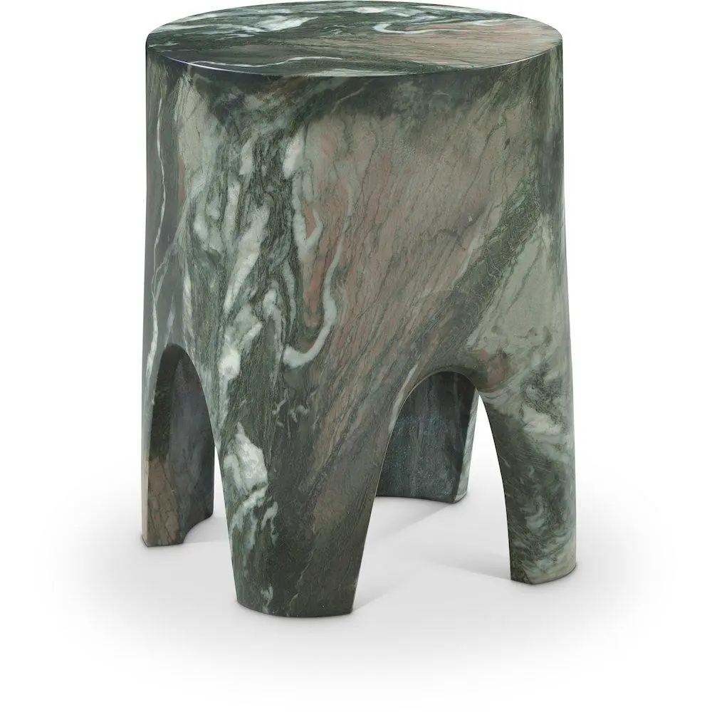 Foligno Green Marble Finish Concrete End Table